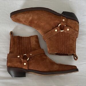 Madewell Brown Suede Western Ankle Boot